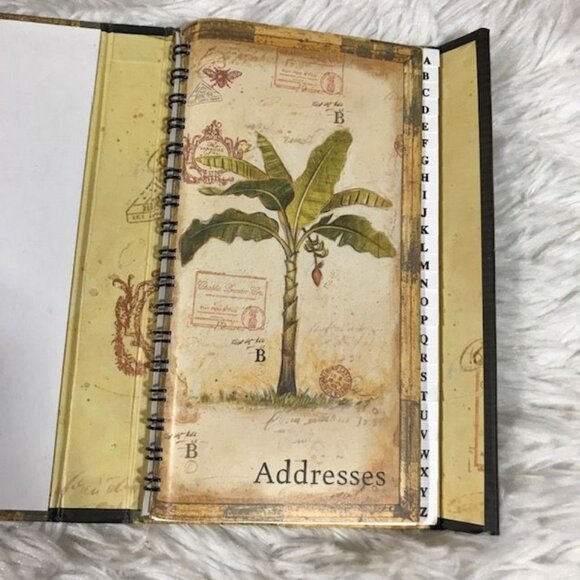 Palm Tree Travel Stamp Agenda Calendar Notes Trifold Magnetic Closure Planner - Picture 10 of 16